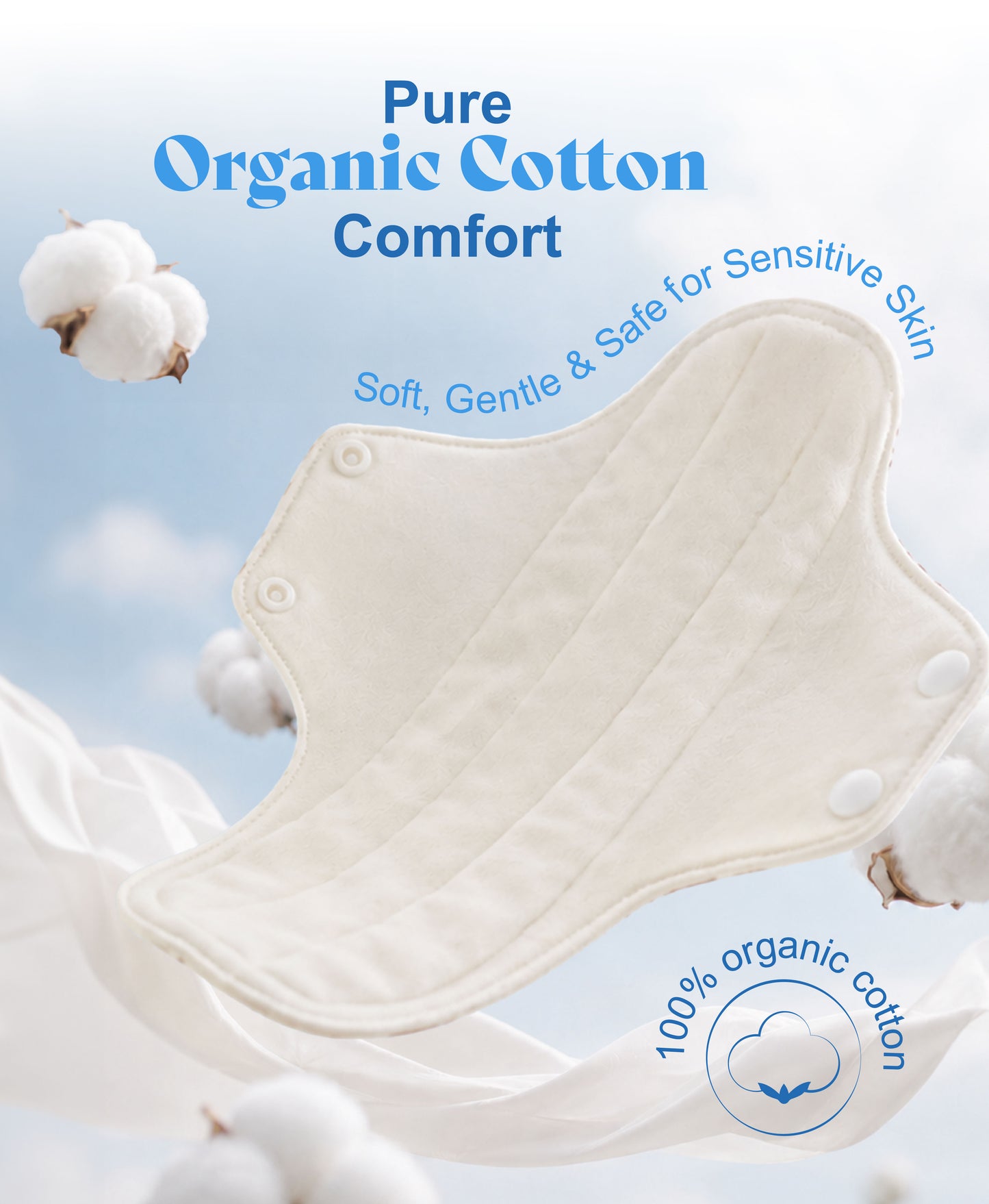 Morning Breeze Organic Cloth Pads -Day & Night (3-Pack)
