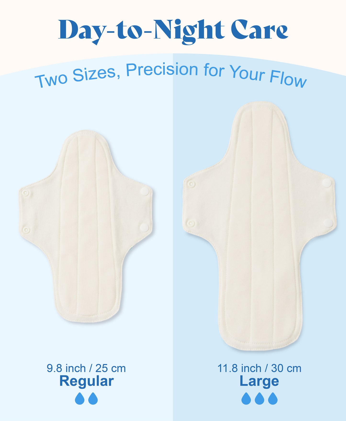 Morning Breeze Organic Cloth Pads -Day & Night (3-Pack)