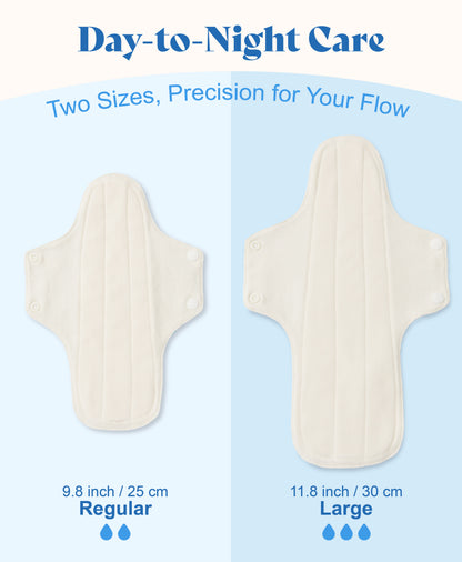 Morning Breeze Organic Cloth Pads -Day & Night (3-Pack)