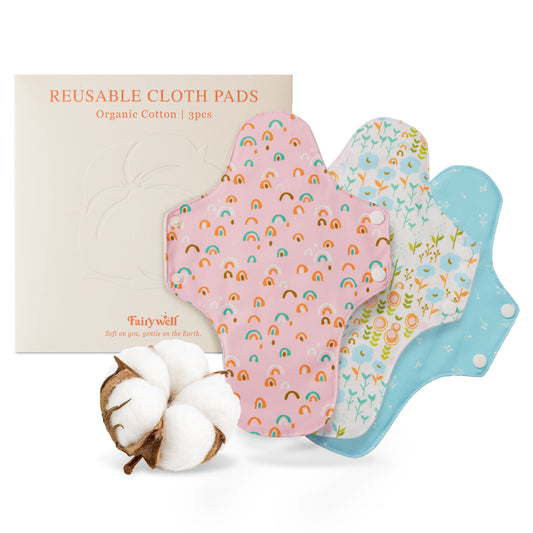 Sunny Bloom Organic Cloth Pads – Day & Night (3-Pack)