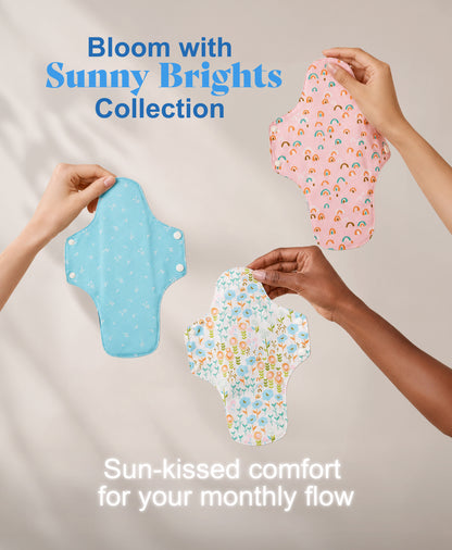 Sunny Bloom Organic Cloth Pads – Day & Night (3-Pack)